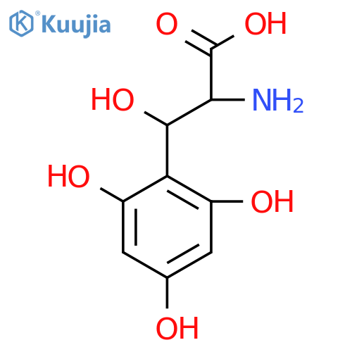 2-amino-3-hydroxy-3-(2,4,6-trihydroxyphenyl)propanoic acid structure