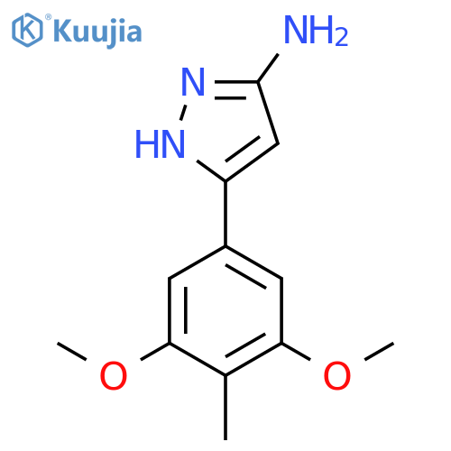 5-(3,5-dimethoxy-4-methylphenyl)-1H-pyrazol-3-amine structure