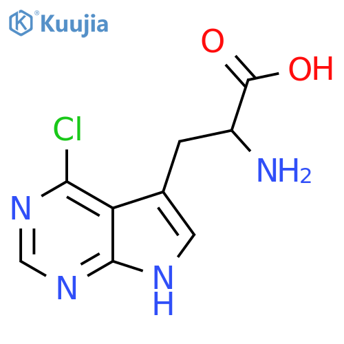 2-amino-3-{4-chloro-7H-pyrrolo2,3-dpyrimidin-5-yl}propanoic acid structure