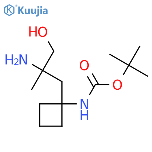 tert-butyl N-1-(2-amino-3-hydroxy-2-methylpropyl)cyclobutylcarbamate structure