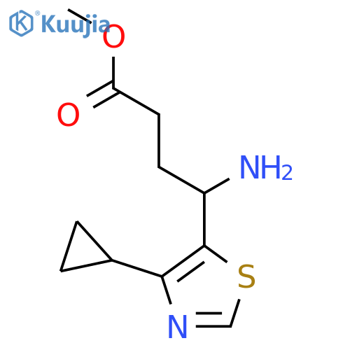 methyl 4-amino-4-(4-cyclopropyl-1,3-thiazol-5-yl)butanoate structure