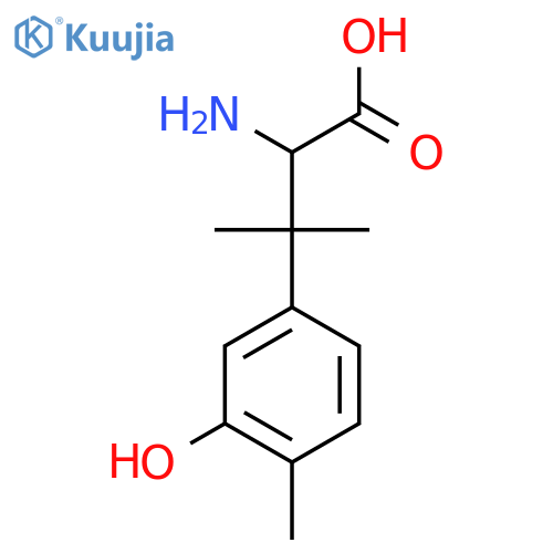 2-amino-3-(3-hydroxy-4-methylphenyl)-3-methylbutanoic acid structure