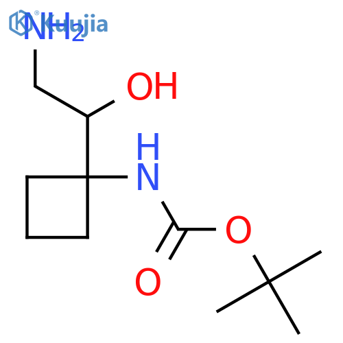 tert-butyl N-1-(2-amino-1-hydroxyethyl)cyclobutylcarbamate structure