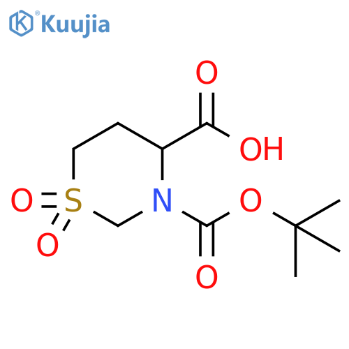 3-(tert-butoxy)carbonyl-1,1-dioxo-1lambda6,3-thiazinane-4-carboxylic acid structure