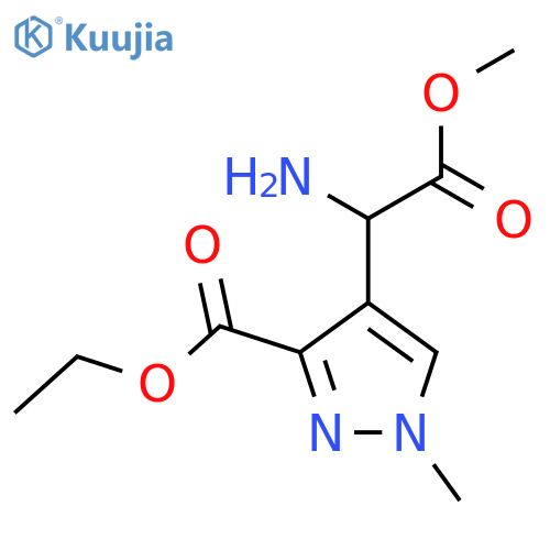 ethyl 4-(1-amino-2-methoxy-2-oxoethyl)-1-methyl-1H-pyrazole-3-carboxylate structure