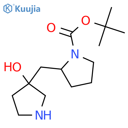 tert-butyl 2-(3-hydroxypyrrolidin-3-yl)methylpyrrolidine-1-carboxylate structure