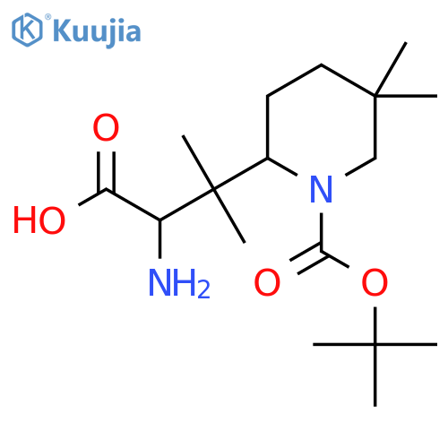 2-amino-3-{1-(tert-butoxy)carbonyl-5,5-dimethylpiperidin-2-yl}-3-methylbutanoic acid structure
