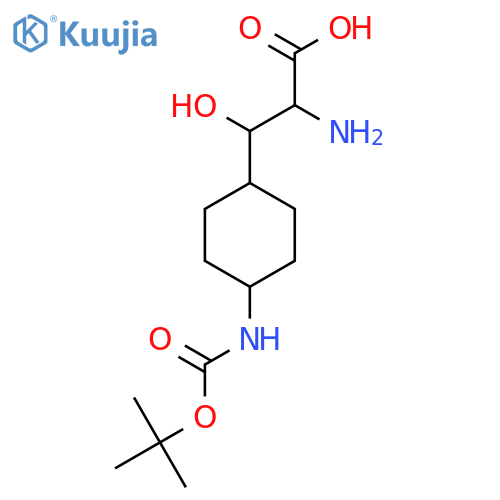 2-amino-3-(4-{(tert-butoxy)carbonylamino}cyclohexyl)-3-hydroxypropanoic acid structure