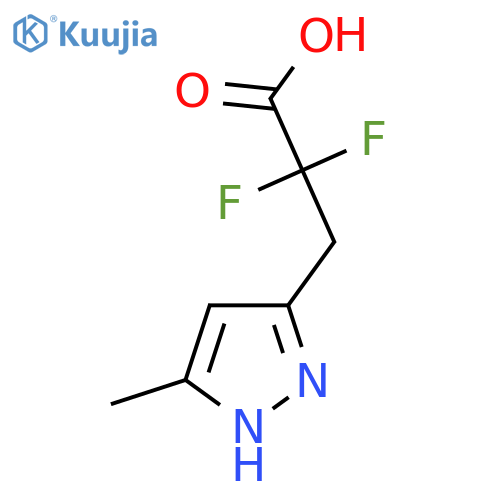 2,2-difluoro-3-(5-methyl-1H-pyrazol-3-yl)propanoic acid structure