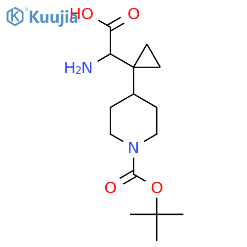 2-amino-2-(1-{1-(tert-butoxy)carbonylpiperidin-4-yl}cyclopropyl)acetic acid structure