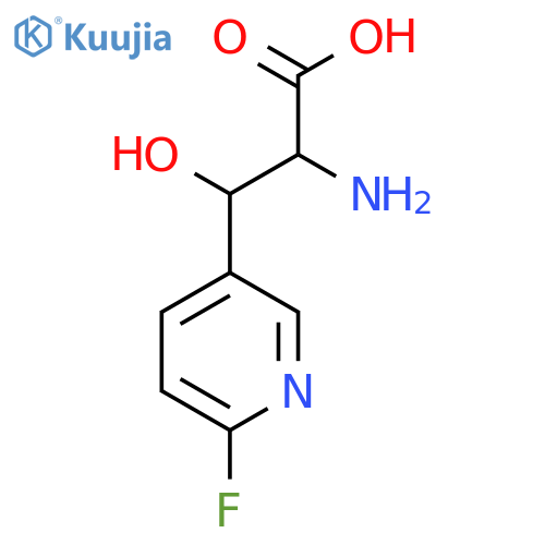 2-amino-3-(6-fluoropyridin-3-yl)-3-hydroxypropanoic acid structure