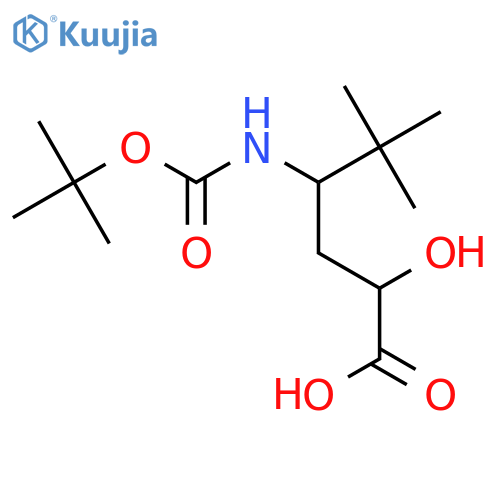 4-{(tert-butoxy)carbonylamino}-2-hydroxy-5,5-dimethylhexanoic acid structure