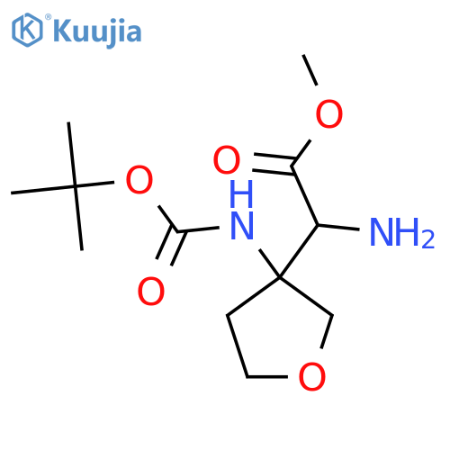 methyl 2-amino-2-(3-{(tert-butoxy)carbonylamino}oxolan-3-yl)acetate structure