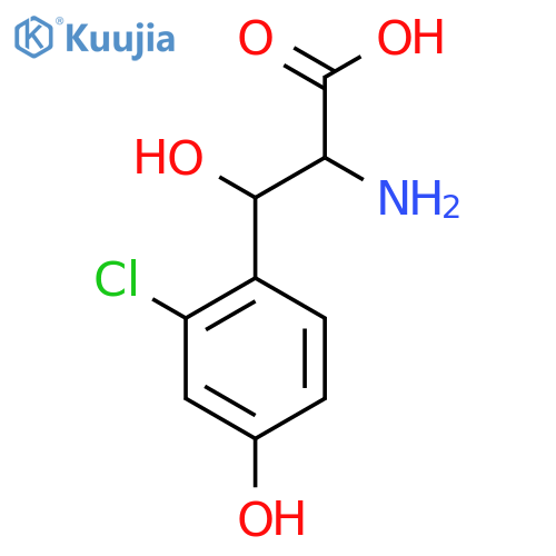 2-amino-3-(2-chloro-4-hydroxyphenyl)-3-hydroxypropanoic acid structure