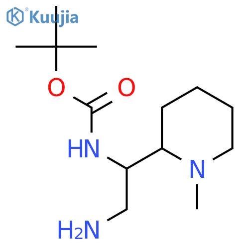 tert-butyl N-2-amino-1-(1-methylpiperidin-2-yl)ethylcarbamate structure