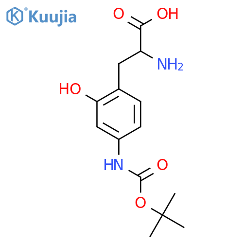 2-amino-3-(4-{(tert-butoxy)carbonylamino}-2-hydroxyphenyl)propanoic acid structure