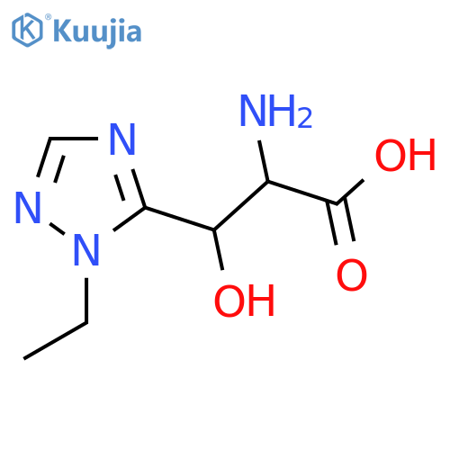 2-amino-3-(1-ethyl-1H-1,2,4-triazol-5-yl)-3-hydroxypropanoic acid structure