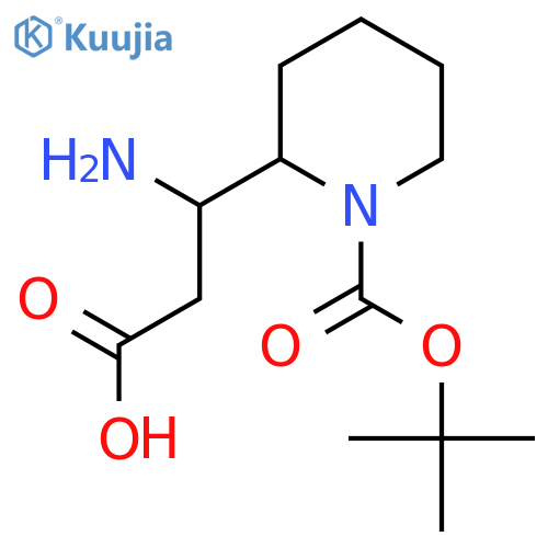 3-amino-3-{1-(tert-butoxy)carbonylpiperidin-2-yl}propanoic acid structure