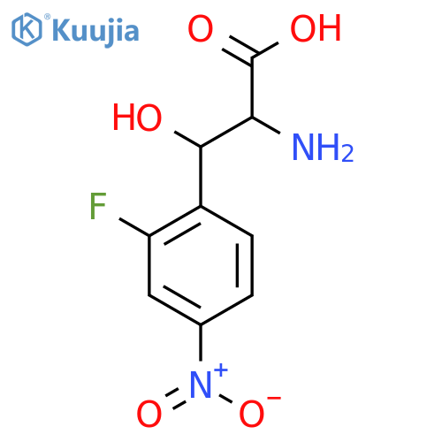 2-amino-3-(2-fluoro-4-nitrophenyl)-3-hydroxypropanoic acid structure