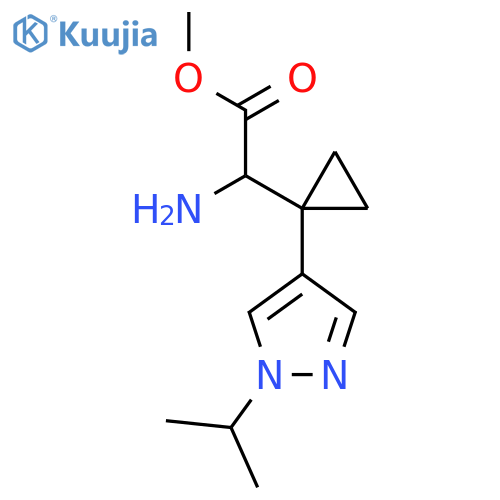 methyl 2-amino-2-{1-1-(propan-2-yl)-1H-pyrazol-4-ylcyclopropyl}acetate structure