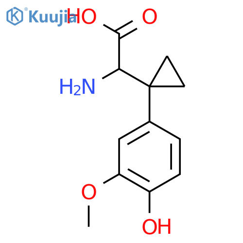 2-amino-2-1-(4-hydroxy-3-methoxyphenyl)cyclopropylacetic acid structure