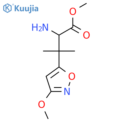 methyl 2-amino-3-(3-methoxy-1,2-oxazol-5-yl)-3-methylbutanoate structure