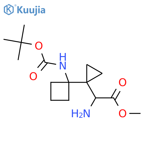 methyl 2-amino-2-1-(1-{(tert-butoxy)carbonylamino}cyclobutyl)cyclopropylacetate structure