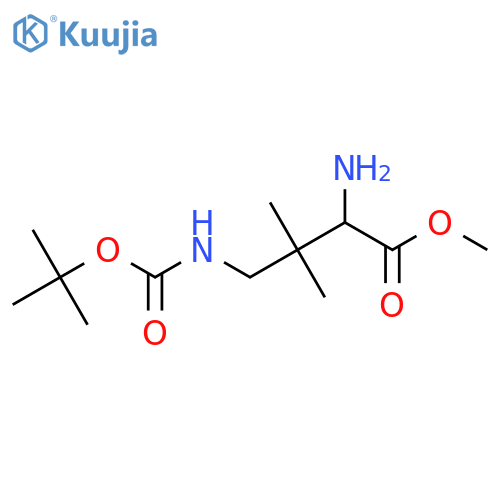 methyl 2-amino-4-{(tert-butoxy)carbonylamino}-3,3-dimethylbutanoate structure