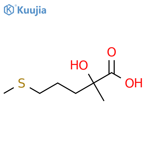 2-hydroxy-2-methyl-5-(methylsulfanyl)pentanoic acid structure