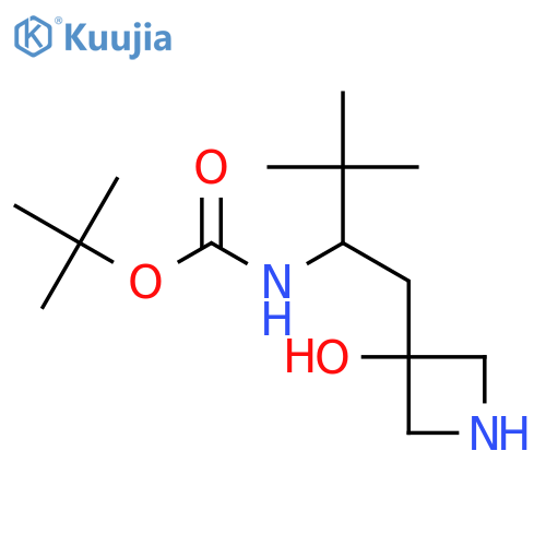 tert-butyl N-1-(3-hydroxyazetidin-3-yl)-3,3-dimethylbutan-2-ylcarbamate structure
