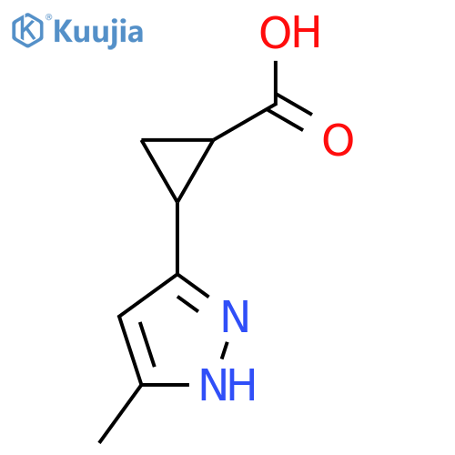 2-(5-methyl-1H-pyrazol-3-yl)cyclopropane-1-carboxylic acid structure