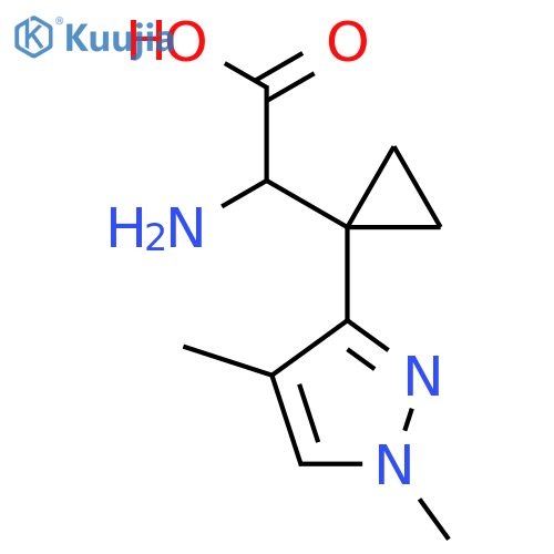 2-amino-2-1-(1,4-dimethyl-1H-pyrazol-3-yl)cyclopropylacetic acid structure