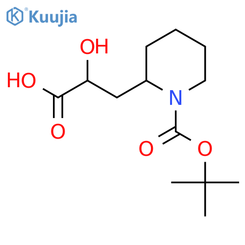 3-{1-(tert-butoxy)carbonylpiperidin-2-yl}-2-hydroxypropanoic acid structure
