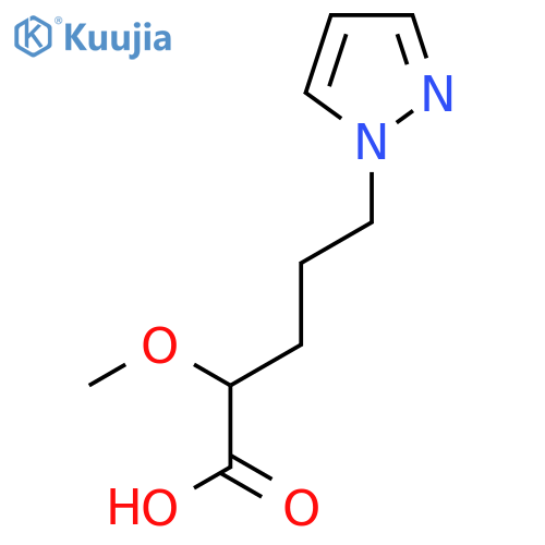 2-methoxy-5-(1H-pyrazol-1-yl)pentanoic acid structure