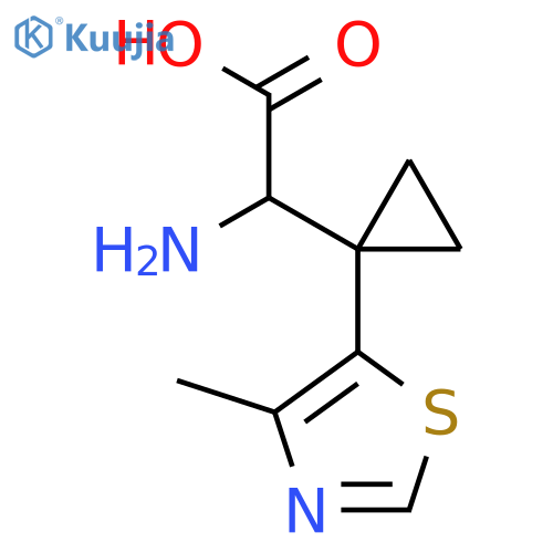 2-amino-2-1-(4-methyl-1,3-thiazol-5-yl)cyclopropylacetic acid structure