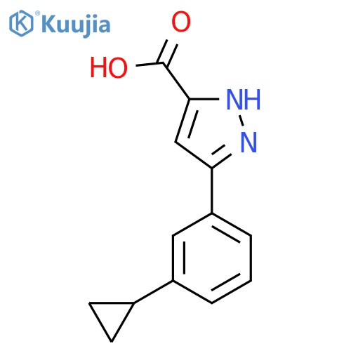 5-(3-cyclopropylphenyl)-1H-pyrazole-3-carboxylic acid structure