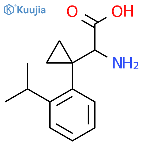 2-amino-2-{1-2-(propan-2-yl)phenylcyclopropyl}acetic acid structure