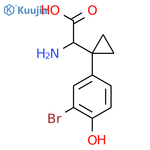 2-amino-2-1-(3-bromo-4-hydroxyphenyl)cyclopropylacetic acid structure