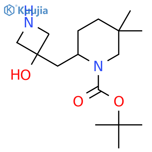 tert-butyl 2-(3-hydroxyazetidin-3-yl)methyl-5,5-dimethylpiperidine-1-carboxylate structure
