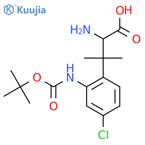 2-amino-3-(2-{(tert-butoxy)carbonylamino}-4-chlorophenyl)-3-methylbutanoic acid structure
