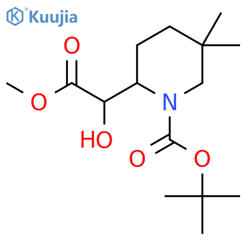 tert-butyl 2-(1-hydroxy-2-methoxy-2-oxoethyl)-5,5-dimethylpiperidine-1-carboxylate structure