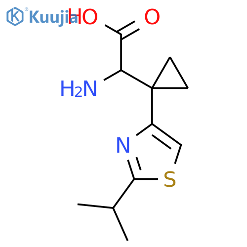 2-amino-2-{1-2-(propan-2-yl)-1,3-thiazol-4-ylcyclopropyl}acetic acid structure