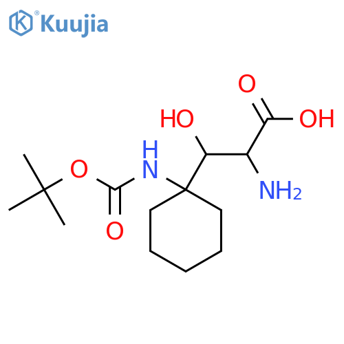 2-amino-3-(1-{(tert-butoxy)carbonylamino}cyclohexyl)-3-hydroxypropanoic acid structure