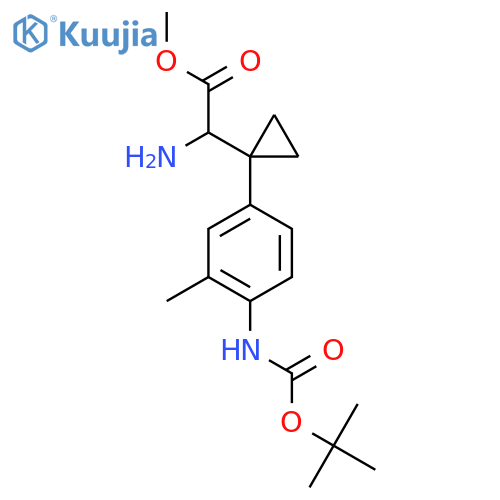 methyl 2-amino-2-1-(4-{(tert-butoxy)carbonylamino}-3-methylphenyl)cyclopropylacetate structure