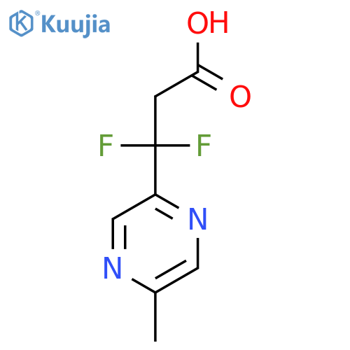 3,3-difluoro-3-(5-methylpyrazin-2-yl)propanoic acid structure