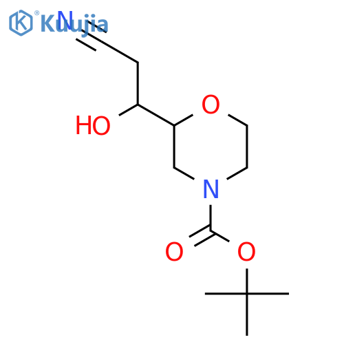 tert-butyl 2-(2-cyano-1-hydroxyethyl)morpholine-4-carboxylate structure