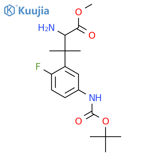 methyl 2-amino-3-(5-{(tert-butoxy)carbonylamino}-2-fluorophenyl)-3-methylbutanoate structure