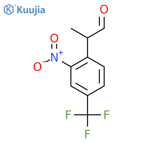 2-2-nitro-4-(trifluoromethyl)phenylpropanal structure