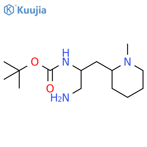 tert-butyl N-1-amino-3-(1-methylpiperidin-2-yl)propan-2-ylcarbamate structure