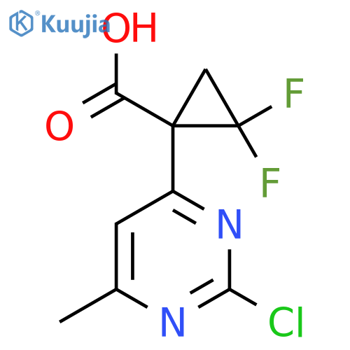 1-(2-chloro-6-methylpyrimidin-4-yl)-2,2-difluorocyclopropane-1-carboxylic acid structure